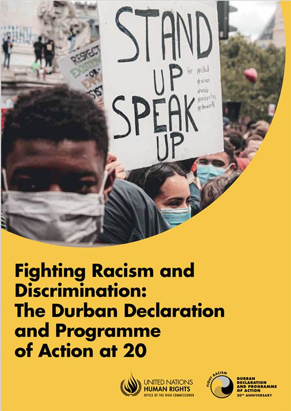  Stand Up Speak UP rally غلاف كتيب يصور مسيرة الوقوف والتحدث